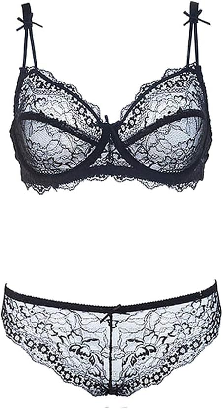 Sexy See Through Unlined Bra Set Floral Lace Plus Size Underwear