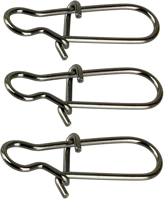 100 Pack Duo Lock Snaps Size 0-8 Black Nice Snap Swivel Solid Rings Stainless Steel Fishing Tackle Kit - Test: 26LB-220LB