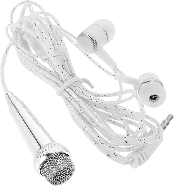 MAGICLULU Portable Miniature Microphone for Voice Recording Silver Plastic | Compact Handheld Design, No External Power Required, for Video Blogging and Interviewing