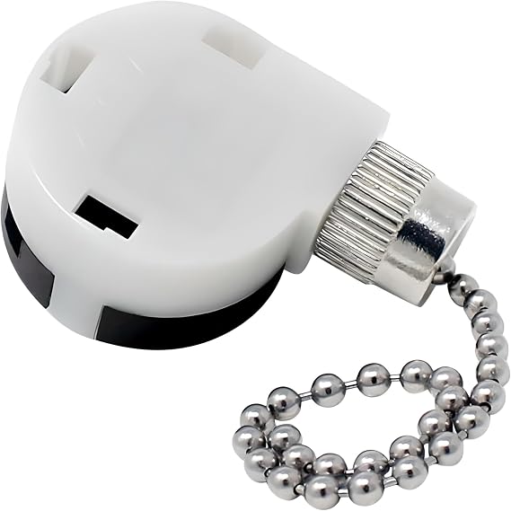 ZE-268S2 ZH 3 Speed 4 Wire Pull Chain Fan Switch Replacement Repair Kit 3 Way 4 Position Rotary Motor Controller 3A 250VAC 6A125VAC for Ceiling Fans, Floor Fans, Basket Fans - Nickel Finish