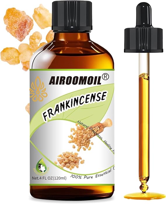 Frankincense Essential Oil, for Diffuser & Massage, 4 Fl Oz | for Skin Care, Aromatherapy, DIY Candles, Soap, Yoga & Meditation, Eases Stress for Restful Sleep & Tranquil Bedroom Aroma