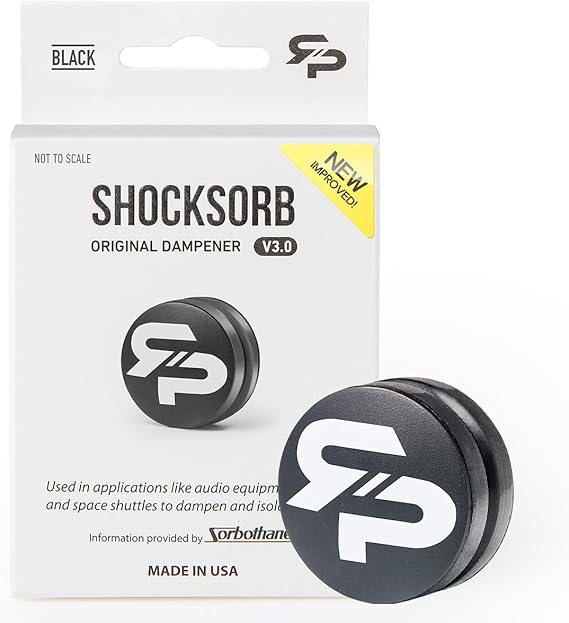 RTP Tennis Racket Vibration Dampener - ShockSorb Original or Ultrasoft V3 The Only Dampener Made for Pain Relief - Handcrafted with Patented Material Sorbothane Made in USA - 1 Pack