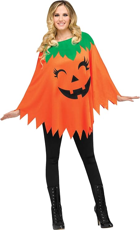 Women's Pumpkin Poncho Costume