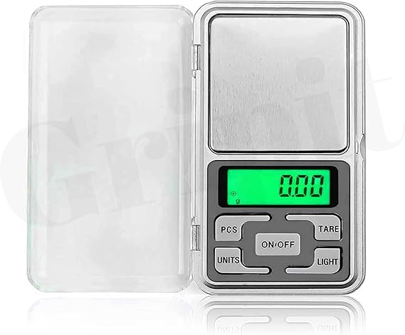 Digital Pocket Weighing Scale - Precise Jewellery Weight Machine Small, Gripit Portable Gold Weighing Machine for Accurate Measurements with Digital Display, Ideal for Gems, Herbs & More (White).