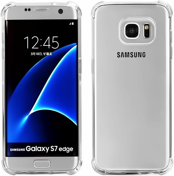 1Pack Galaxy S7 Edge Crystal Transparent Clear Case,Ibarbe Slim Thin Scratch Resistant TPU Rubber Plastic Heavy Duty Protection Shield Bumper Shock Absorption shell Cases For Galaxy S7 Edge