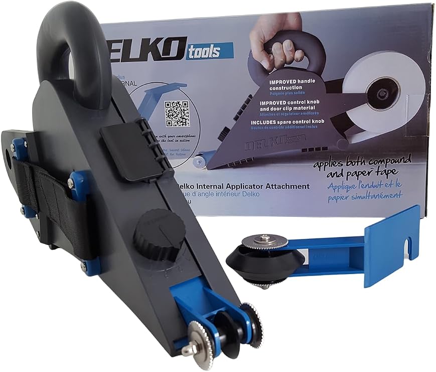 DELKOtaper drywall taping tool - the Delko Taping Tool and Internal Corner Attachment Package enables contractors to finish flat joints, internal corners and square set with one taping tool....