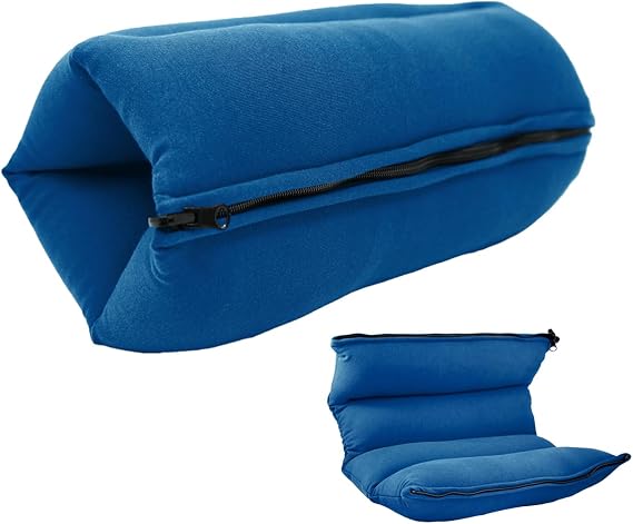 Yogibo ZippaRoll Multiple Purpose Roll up Pillow- Use as a Pillow, Seat Cushion or as Lumbar Back Support - Perfect for Neck, Back or Knees (Blue)