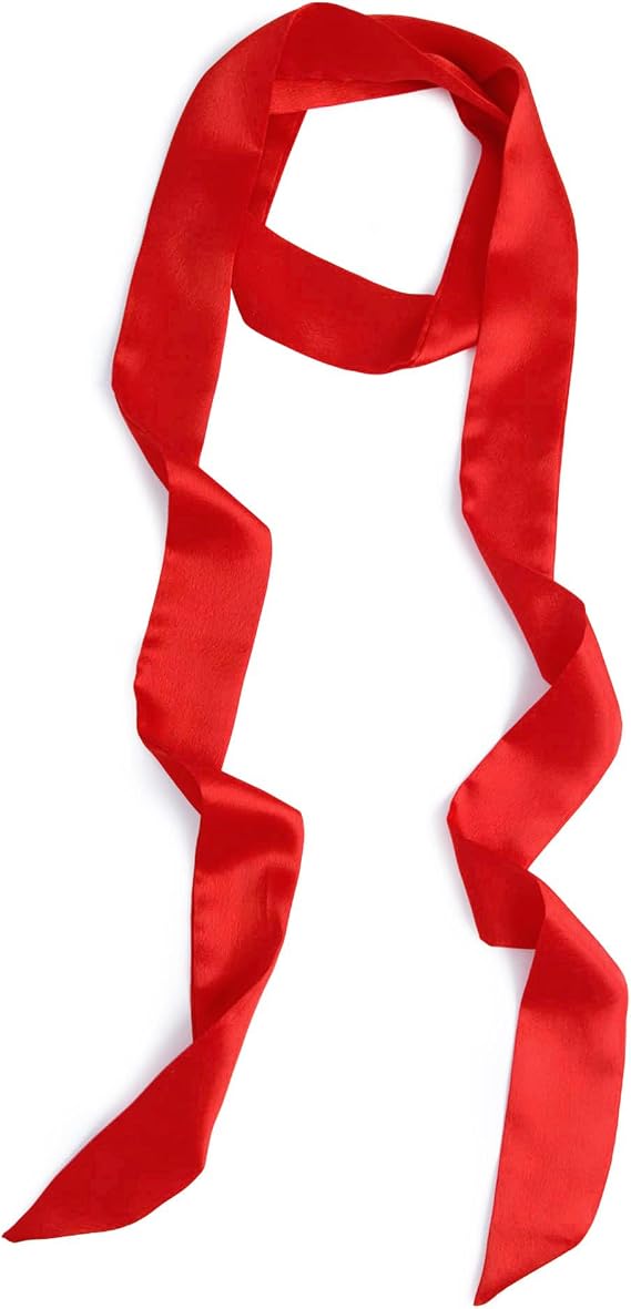 GERINLY Solid Color Long Neck Scarf for Purse Skinny Head Scarf Neckerchief
