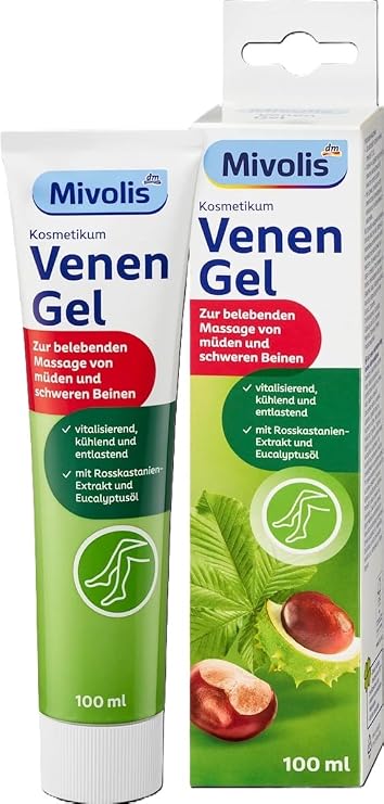 Mivolis Venengel – for invigorating massage of tired and heavy legs – vitalizing, cooling, relieving – 100 ml