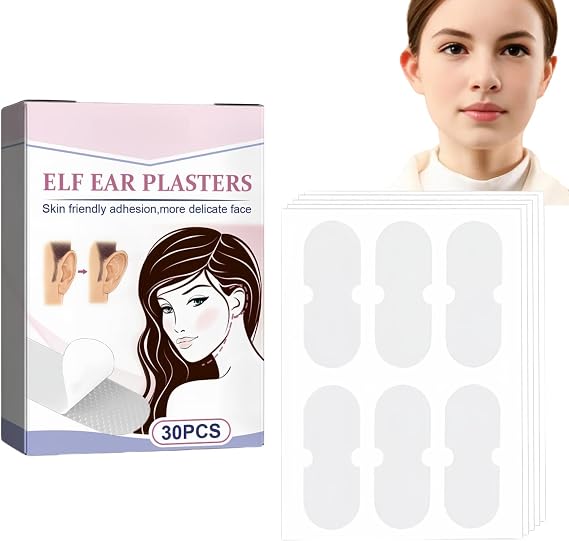 30PCS Clear Ear Support Patches,Cosmetic Ear Corrector,Waterproof Stickers,Tape for Big E/ars,Ea/r Lobe Support Patches,Invisible Ea/r Corrector,E-ar Stickers for Fixing Protruding E/ar