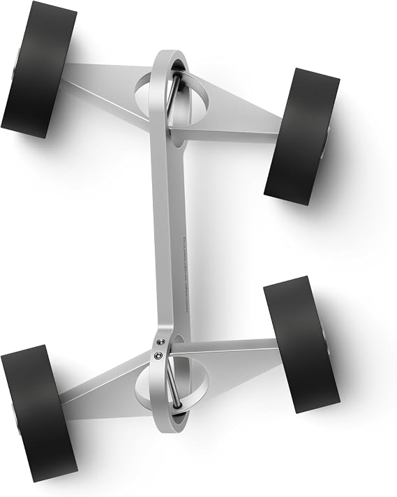 Teenage Engineering Grip car, Matte Aluminum Finish with Smooth Ball Bearing Rubber Wheels for 360 Degree Rotation