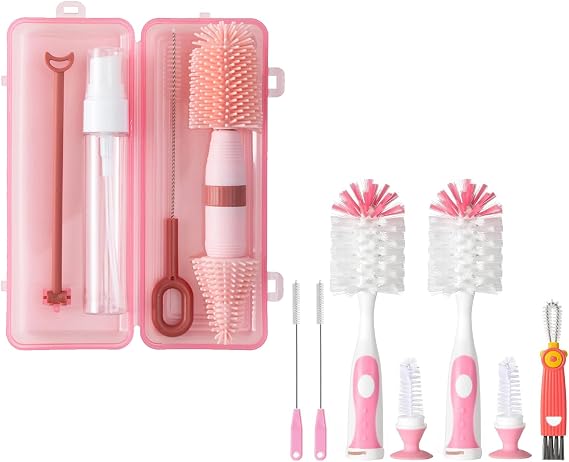 Travel Bottle Brush & Nylon Bottle Bundle