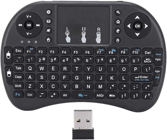 Mini Wireless Keyboard with Touchpad, Portable 2.4Ghz Wireless Handheld Keyboard Flying Mouse Wireless Keyboard for Home Multimedia for PC, Laptop, Smart TV, TV Box, etc