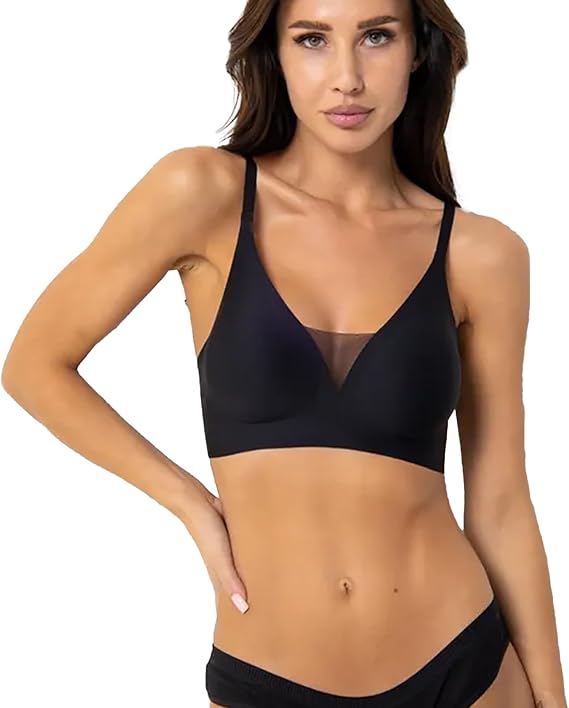 Wireless Bras for Women Lace V Neck No Underwire Push Up Bra Seamless Braslettes Full Coverage Everyday Bras Suitable