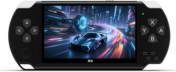 4.3-Inch Retro Handheld Game Console - with Classic Games, Portable Video Game Player with TV Connection, Supports MP4/MP3/eBook Playback, Rechargeable Battery & TF Card Expansion (Black)
