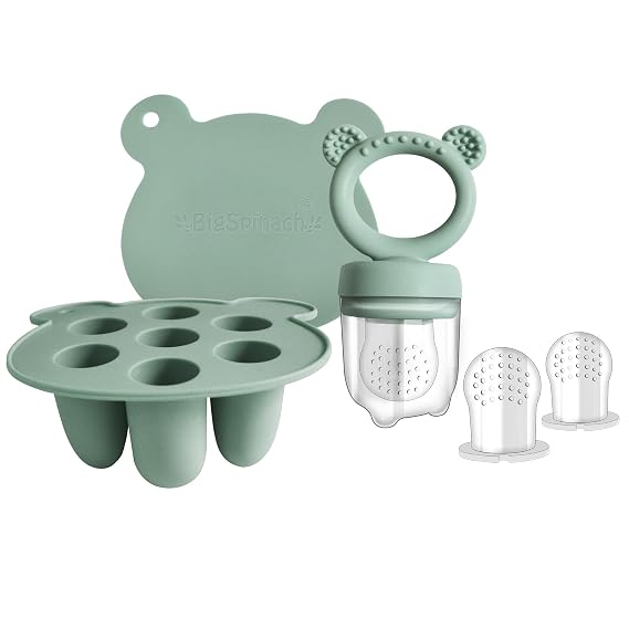 BIGSPINACH Baby Food Freezer Tray and Teething Popsicle Molds The Perfect Solution for Your Little One's Teething and Feeding Needs