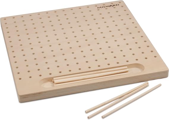 MILWARDS 2519015 Blocking Board with 12 Pins, Wood, 30x30x12cm