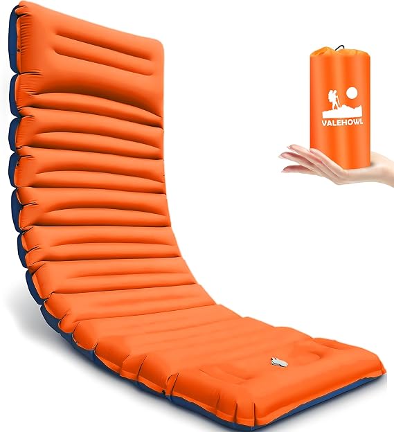4" Thick Camping Sleeping Pad with Internal Straps, R4.0 Sleep Mat | 4 Seasons Warm, Side Sleepers No Sagging, 60s Inflation with Built-in Foot Pump, Tear-Resistant Waterproof for Outdoor Hiking