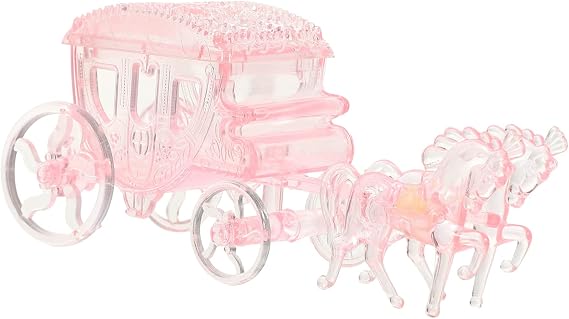 Carriage Candy Box Creative Wedding Favor Box Princess Carriage Figurine Table Centerpiece Treat Container for Birthday Candy Clear Shape Happy Ornaments
