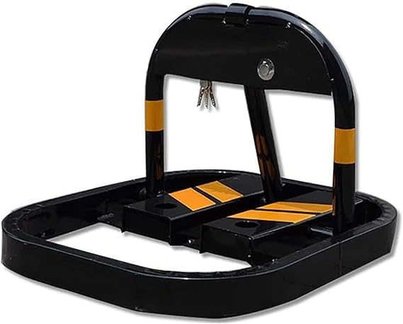 Parking Guardrails Parking Space Lock Detachable Car Parking Space Lock Bollard Lockable Fold Down Car Parking Barrier Private Car Park Driveway Guard Saver Blocker(1)