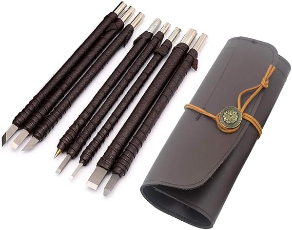 Stone Carving Tool Set Chisel Carving Tool Carving Kit 8pcs Engraving Carve Cutting Blade Chisel Tool Set Tungsten Steel for Soft Stone