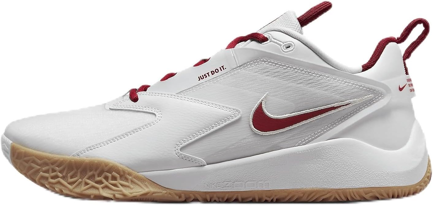 Nike HyperAce 3 Volleyball Shoes (FQ7074-100, White/Photon Dust/Team Crimson) Size 5