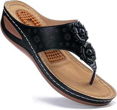 Ecetana Womens Wedge Sandals Dressy: 2026 Comfortable Casual Summer Flip Flops Walking Platform Slides Shoes