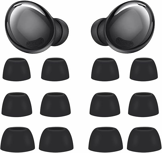 Galaxy Buds Pro Eartips 6 Pairs Replacement Eartips S/M/L 3 Sizes Silicone Rubber Flexible Eartips Buds Wing Tips in Case for Samsung Galaxy Buds Pro Phantom Black