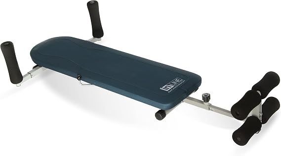 Stamina Products InLine Back Stretch Bench System, Blue Gray | Home Gym Equipment to Decompress Spine and Joints for Inversion Traction Therapy