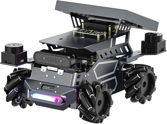 Yahboom for ROS2 Robotics,Raspberry Pi 5 8GB Dual LiDAR, Support ROS2, Python Programming, ROS Development, Mechanical Engineer