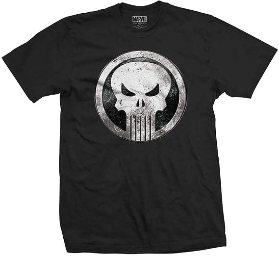 Punisher Men's Metal Badge Slim Fit T-Shirt XX-Large Black