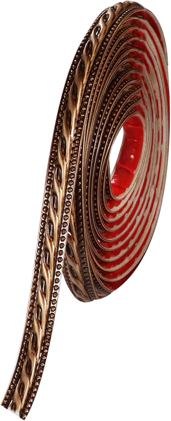 Flexible Molding Trim Wall Trim 16.4 Feet Self Adhesive Peel - Brass