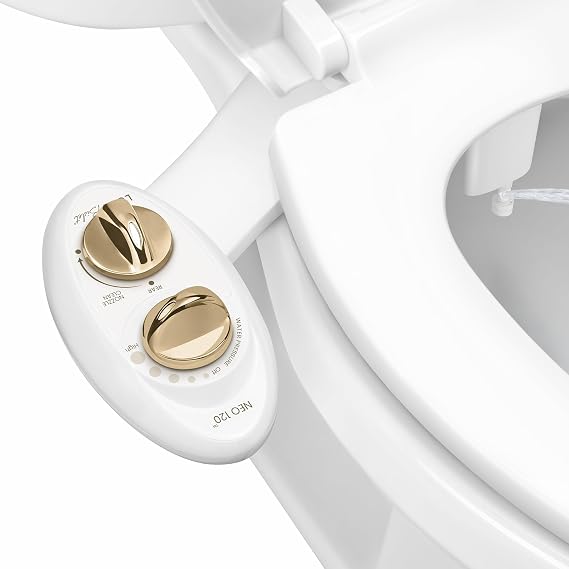 LUXE Bidet NEO 120 - Bidet Attachment for Toilet Seat, Gold