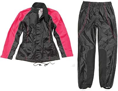 Joe Rocket RS-2 Womens 2-Piece Street Motorcycle Rain Suits - BlackPink  1 Diva