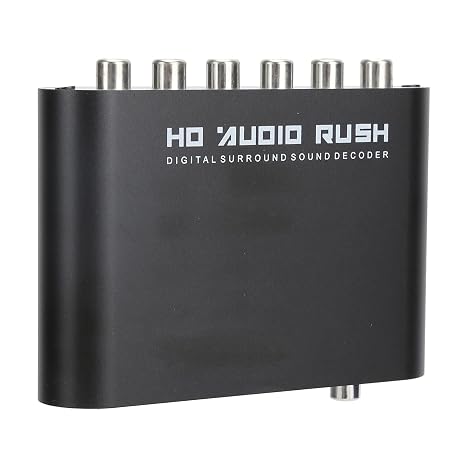 Dioche Digital Audio Converter 5.1 Channel Audio Decoder with MultiChannel | Optical Coax to Analog Converter for Home Theatre & Cinema (Host + USB + Fiber Optic)