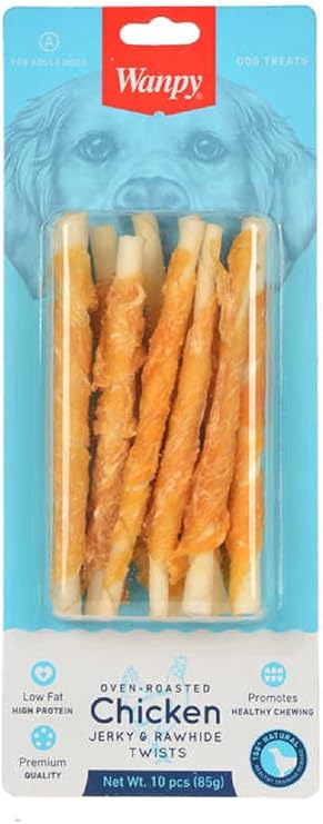 Wanpy Chicken Wrapped Chew Sticks 85g, Dog Reward