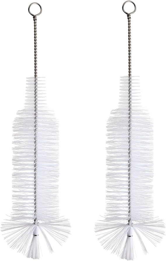 Bottle Brush - Ideal for Cleaning Narrow Neck Swing Top Glass, Brewing, Wine, Beer, Soda, Spray, Kombucha Bottles (White+2PCS)