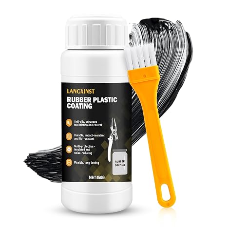 Liquid Rubber Tool Dip Coating, Black, Waterproof and Slip Resistant
