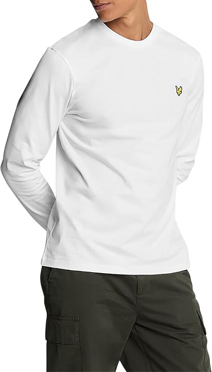 Lyle & Scott Mens Plain Long-Sleeved T-Shirt (L) (White)