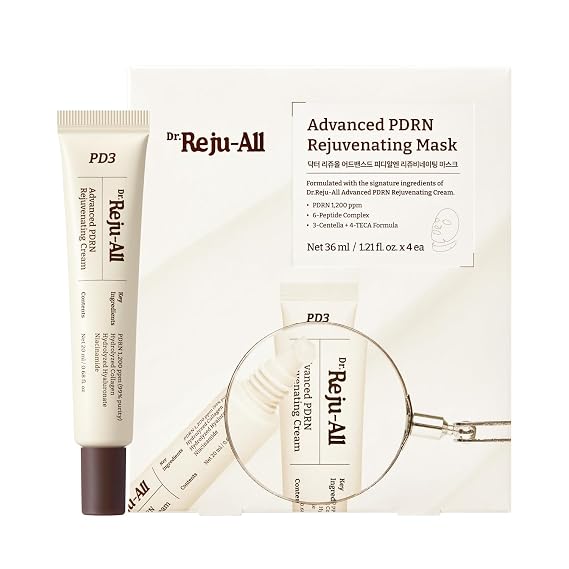 Dr.Reju-All PDRN All-Day Glow Duo: Advanced PDRN Rejuvenating Cream + Advanced PDRN Rejuvenating Mask - Face Moisturizer & Facial Mask for Hydration & Plumping - Korean Skin Care Daily Routine