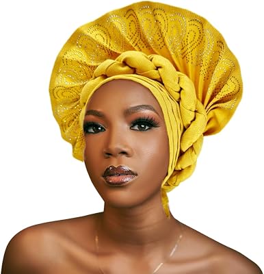 Fashion Asoke Gele Headties Nigerian for Women Head, Auto Gele Headties Nigerian African ASO Oke for Wedding Party