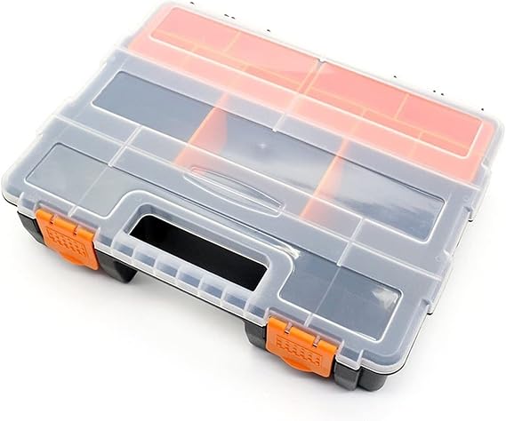 Portable Tool Box Toolbox Hardware and Parts Organizer, Toolbox Organizer with Removable Plastic Separator for Hardware, Screws, Bolts, Nails Small Parts Box