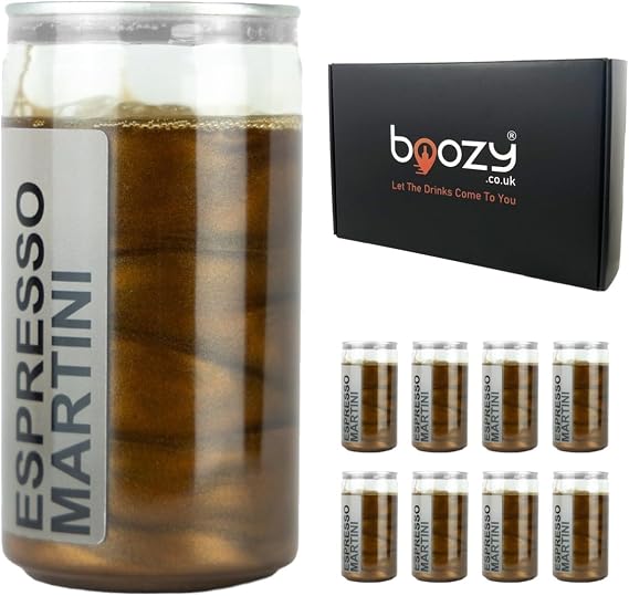Boozy Espresso Martini Cocktail Cans, 12% VOL, With Sparkle, Ready To Drink, x8, 200ml