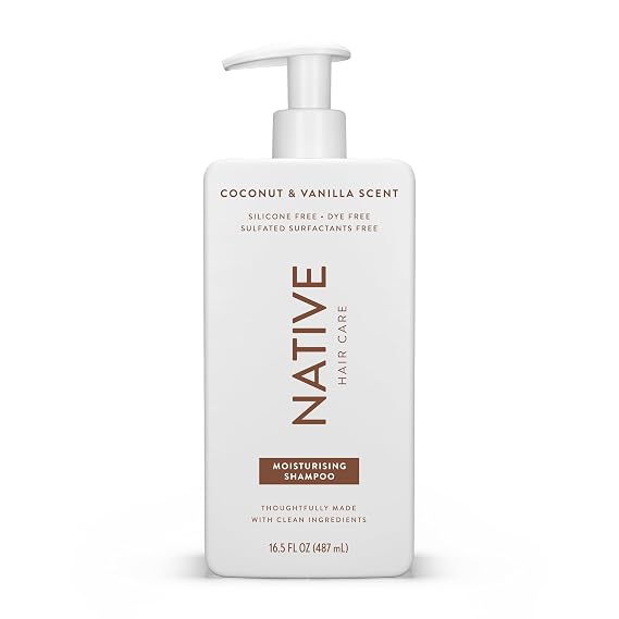 Native Coconut & Vanilla Moisturizing Vegan Shampoo, Clean, Sulfate, Paraben and Silicone Free - 16.5 fl oz
