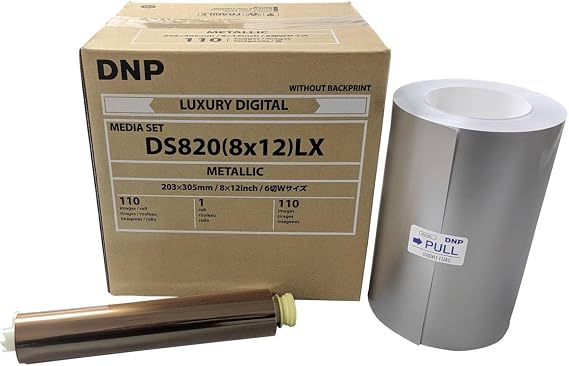 DNP DS820A Printer Luxury Media, 8x12" Metallic Roll, 110 Prints Per Roll, 1-Pack