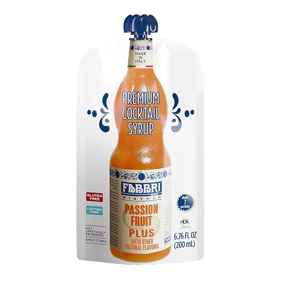 Fabbri Premium Italian Fruit Syrup, Passion Fruit, 6.76 fl oz (200ml)