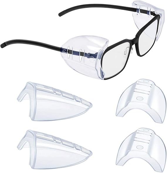 2/4/6/10 Pairs Safety Glasses Side Shields for Eye Protection | Windproof, dustproof, particle proof, lightweight, soft tpu, easy to install
