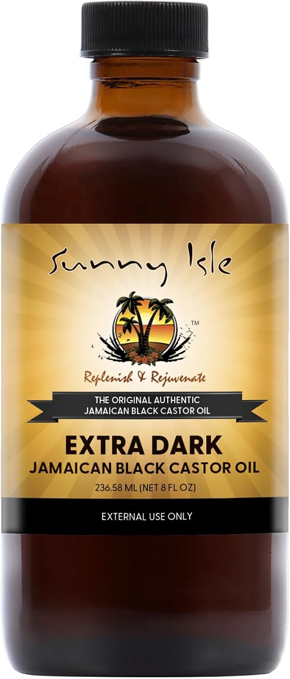 Sunny Isle Extra Dark Jamaican Black Castor Oil 8oz | Hair, Scalp, Skin