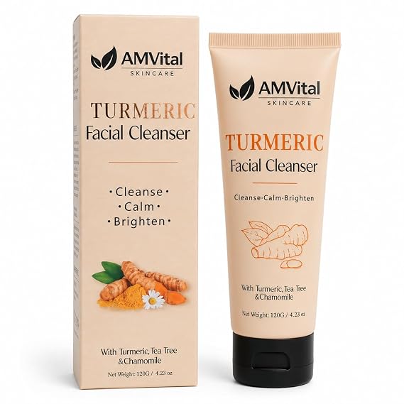 AMVital Turmeric Facial Cleanser with Aloe Vera & Vitamin E, 120mL