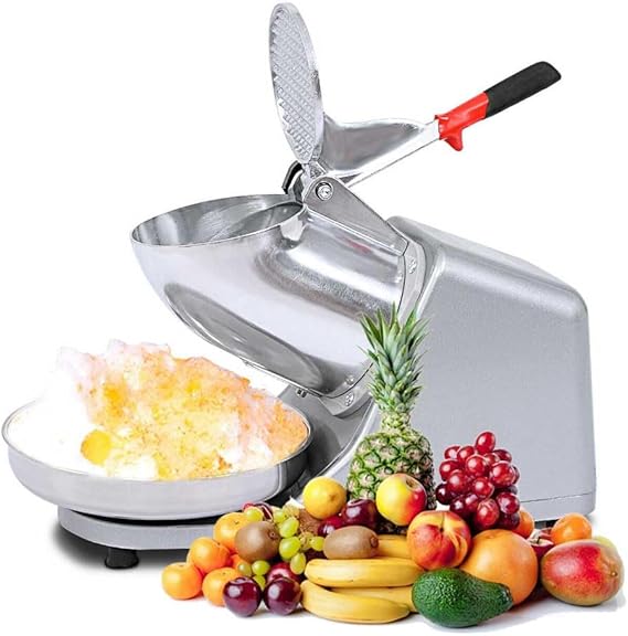 Electric Ice Crusher, Snow Cone Maker with Dual Stainless Steel Blades, Ice Crushing Machine for Home, Restaurant, and Commercial Use